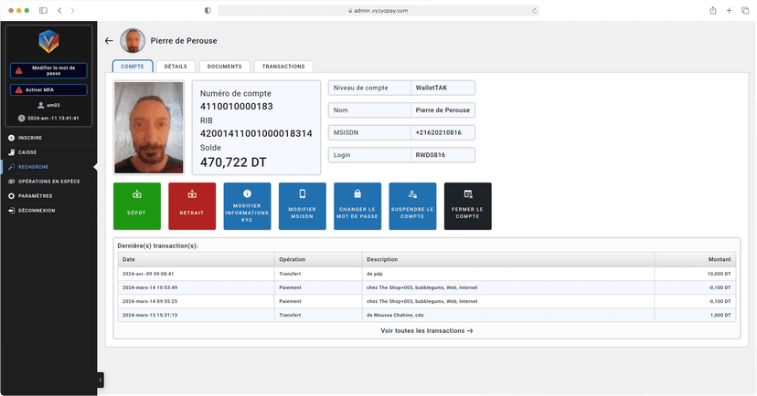 Refonte des administrations web pour un core banking